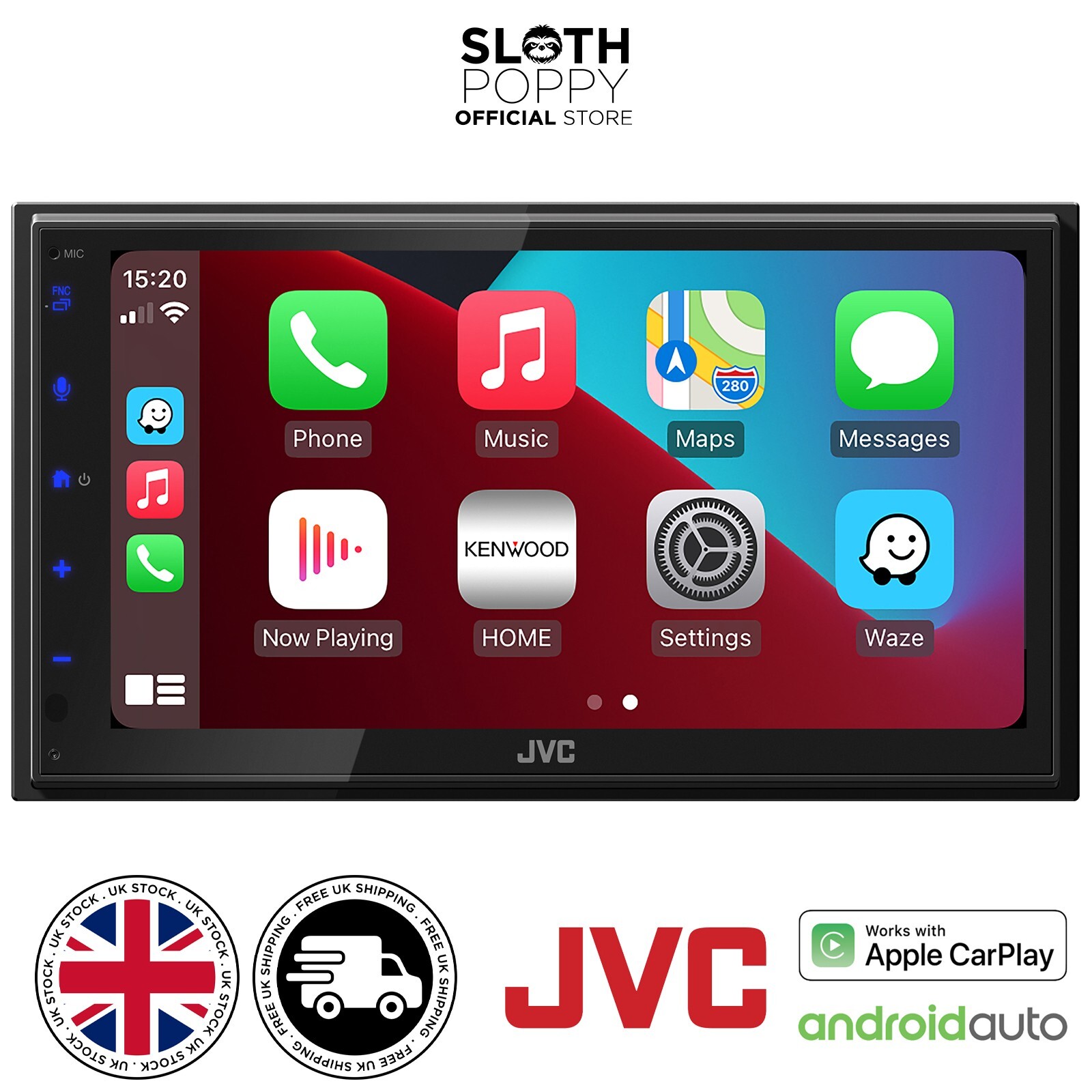 JVC KW-M593BT JJ11 Car Stereo Apple CarPlay Android Auto Bluetooth USB Mirroring