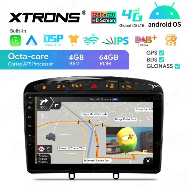 STOCK1 ANDROID OS TABLET FOR PEUGEOT Octa Core 4GB RAM 64GB ROM