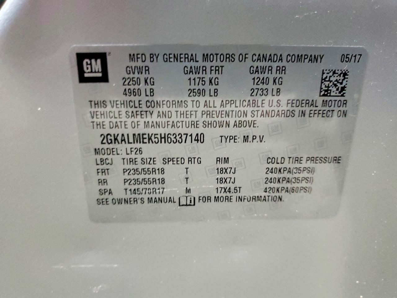 Audio Equipment Radio Receiver AM-FM-MP3-USB Opt Ufu Fits 16-17 EQUINOX 12826573