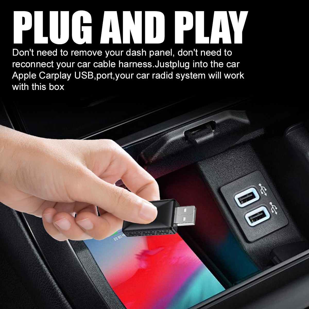 Bluetooth 5.4 Mini Wireless Android Auto CarPlay Adapter 5Ghz WiFi USB Adapter