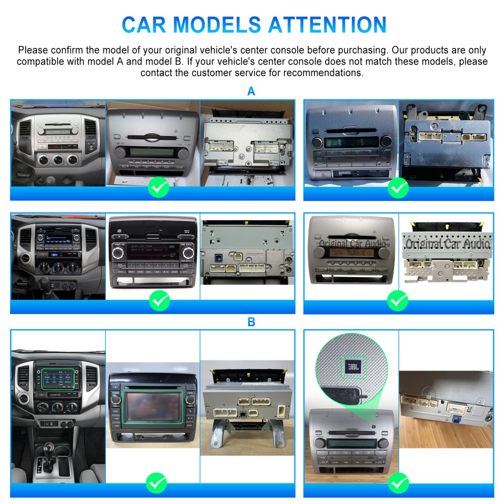 JBL For Toyota Tacoma 2005-2013 Apple Carplay Android15 Car Stereo Radio GPS Cam