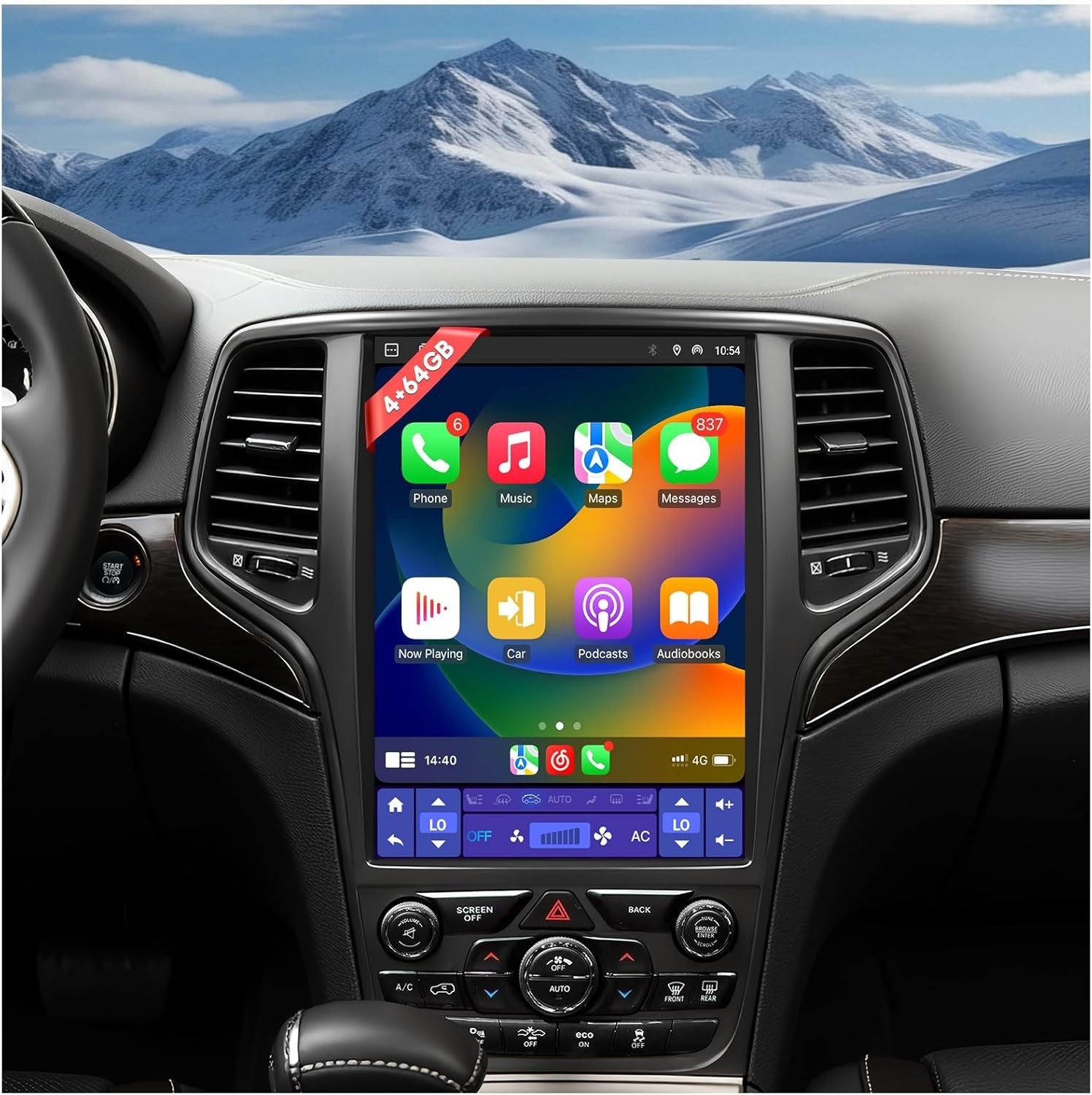 Jeep Grand Cherokee 2014-2022 12.1″ Touchscreen Radio CarPlay GPS 4GB 64GB
