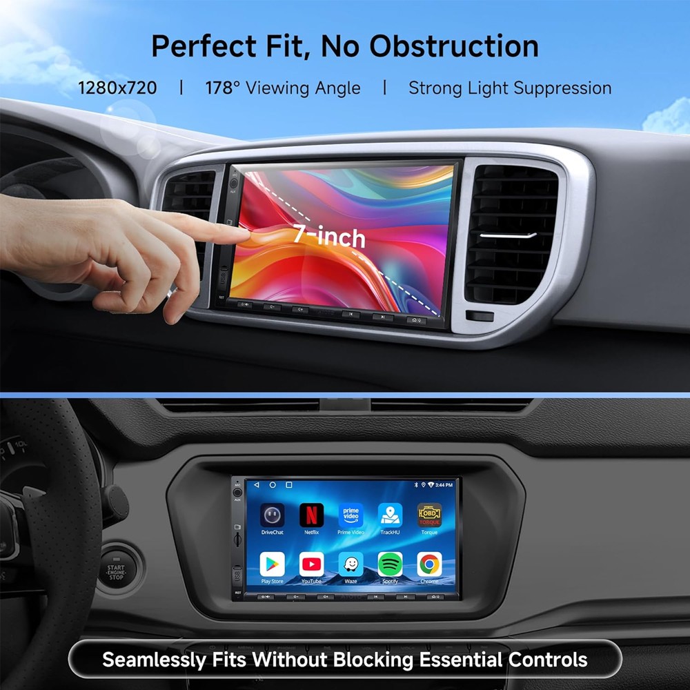 ATOTO F7WE 7″ Double DIN GPS Car Stereo Wireless Android Auto &CarPlay,Bluetooth
