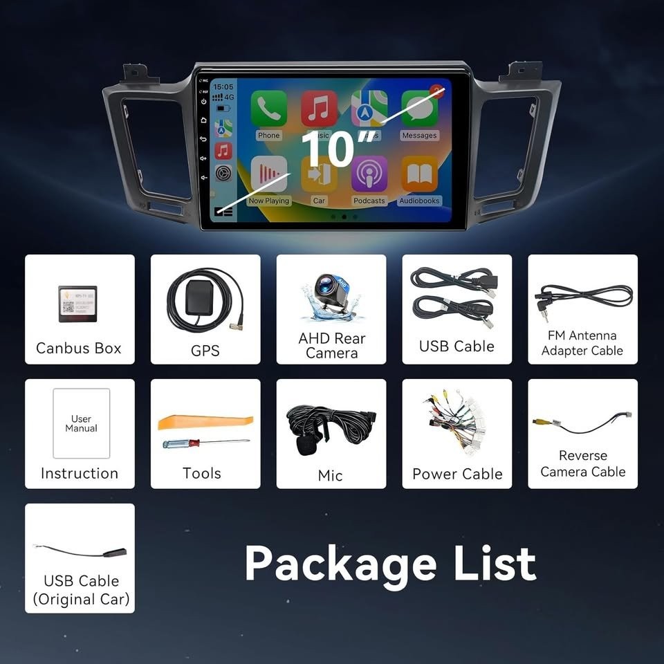 Binize Android 13 10″ Car Stereo for Toyota RAV4 2013–2018 CarPlay