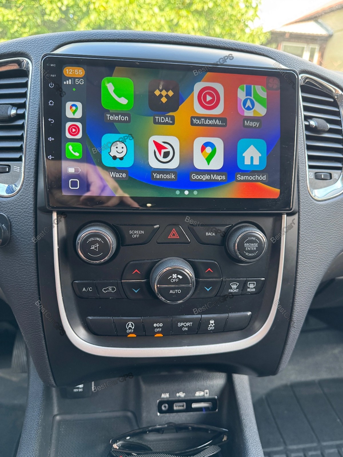 4+64G Android 15 CarPlay Stereo Radio GPS Sat Nav 9″ For Dodge Durango 2014-2020