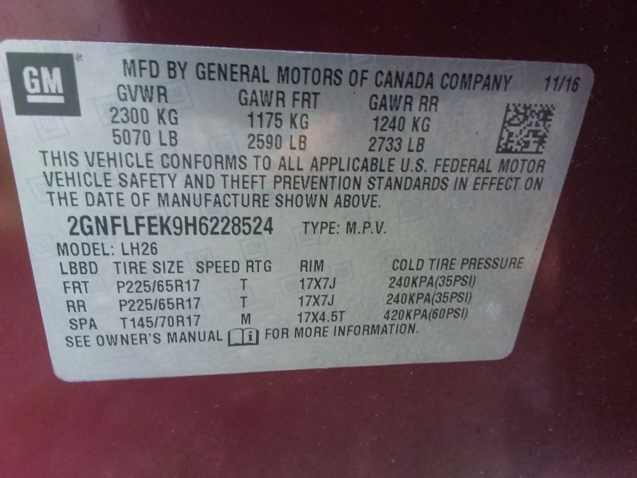 Audio Equipment Radio Receiver AM-FM-MP3-USB Opt Ufu Fits 16-17 EQUINOX 31500662