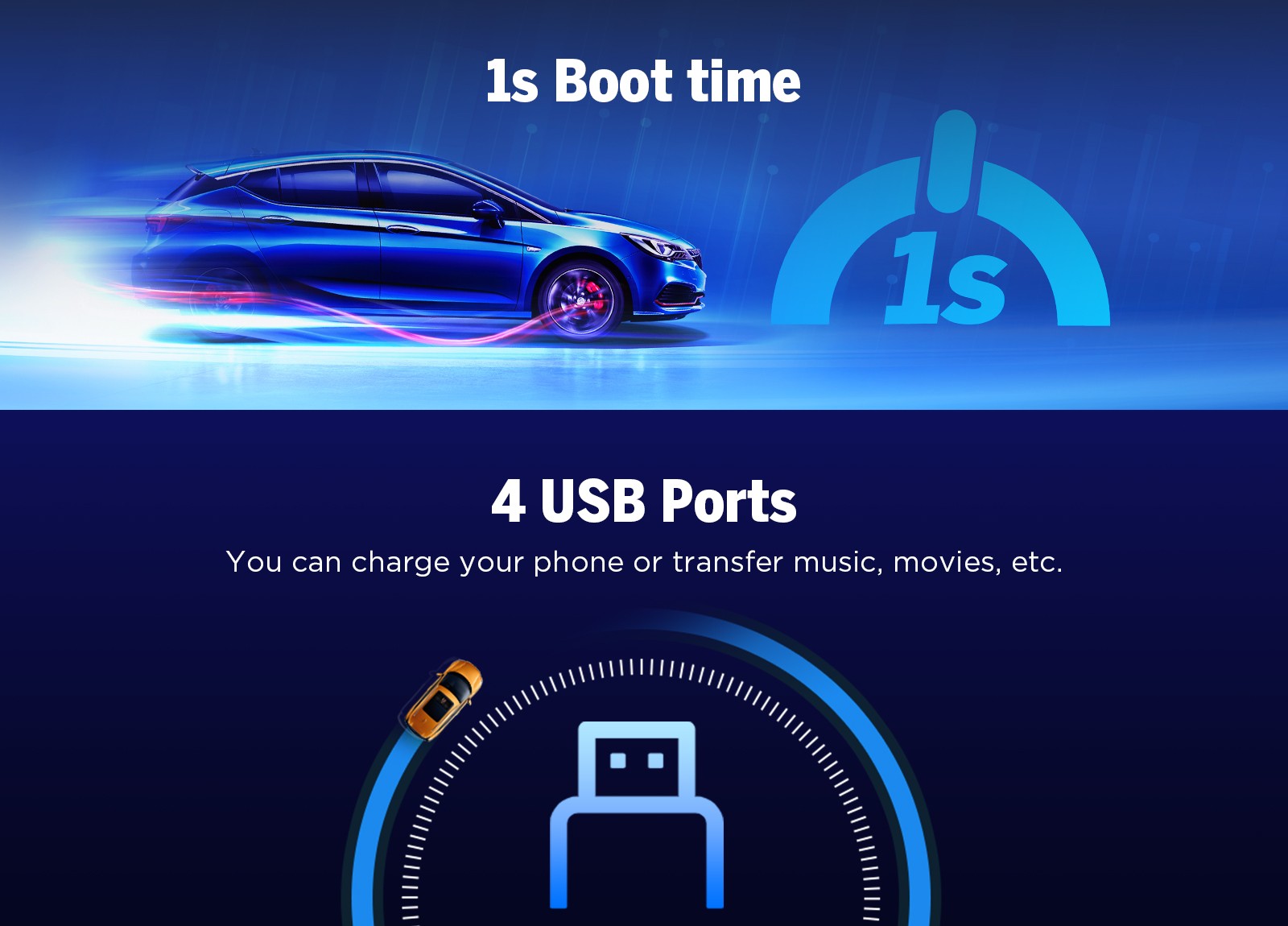 Eonon 7in UA13 2DIN Car Stereo 2+32GB Wireless CarPlay & Android 13 Auto BT WiFi
