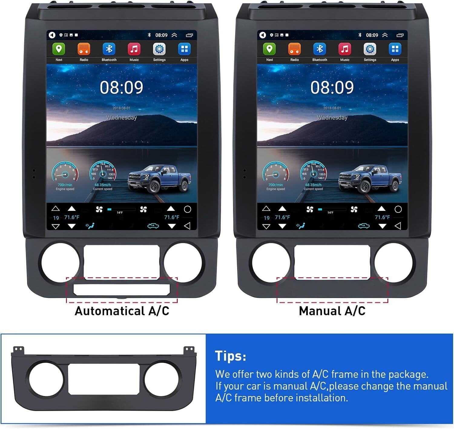 12.1″ CarPlay Wireless BT Navi IPS Display Multimedia for Ford F150 2015-2021