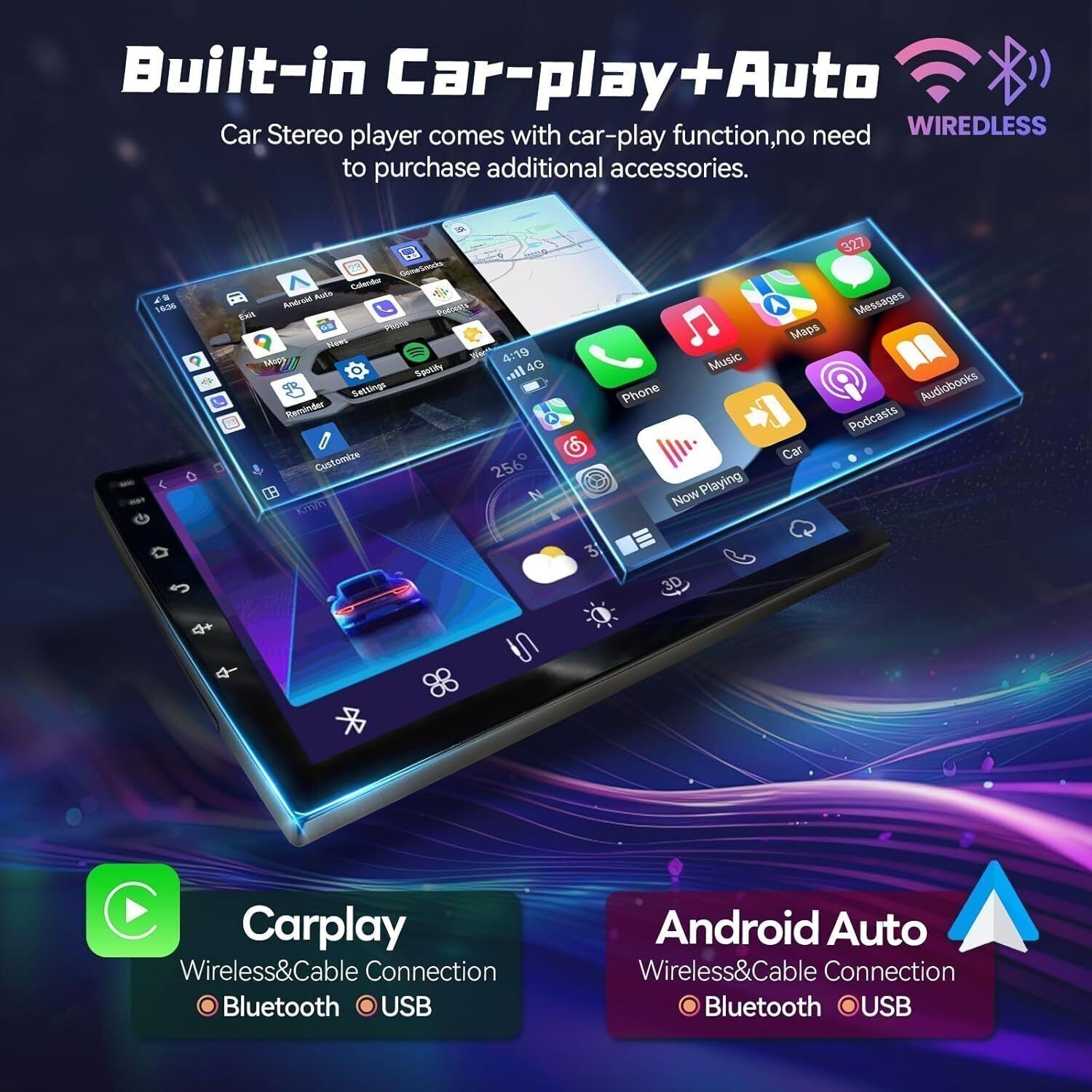 Car Radio Stereo Carplay For 2008-2012 Honda 8th Accord 4+64G 10in GPS Navi wifi