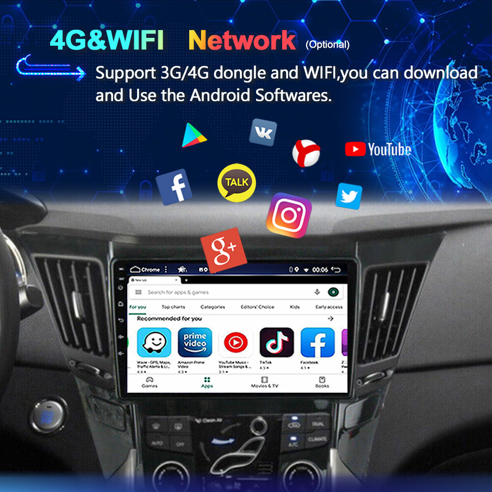 Car Radio Stereo FOR Hyundai Sonata 2011-2015 Car Play GPS Android 14 AHD 8 CORE