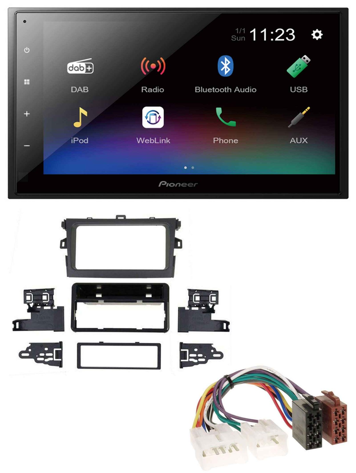 Pioneer USB Bluetooth DAB 2DIN MP3 Car Stereo for Toyota Corolla 2009-2013 Silver