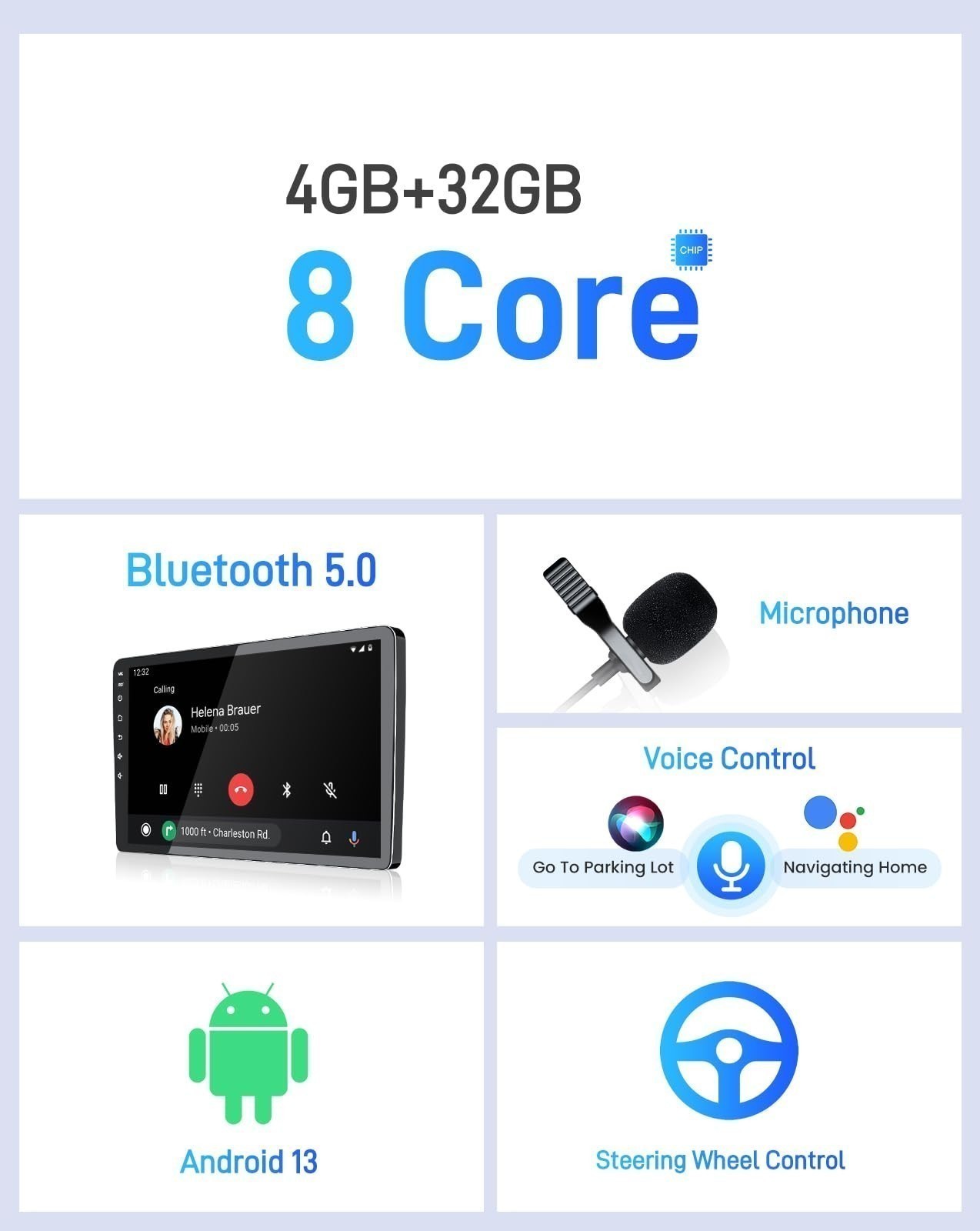 Car Radio Stereo Carplay For 07-12 Toyota RAV4 4+64G 12.3in Audio In-Dash Units