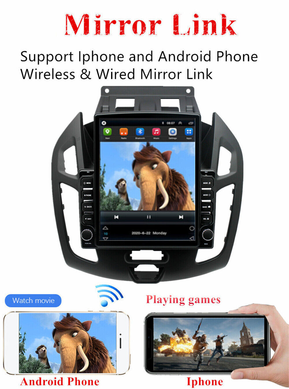 For Ford Transit Connect 2014-2018 Android 13 Carplay Car Stereo Radio GPS