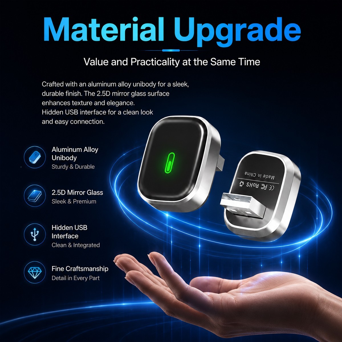 2 in 1 Wireless CarPlay Android Auto Adapter USB Plug & Play for iPhone Android