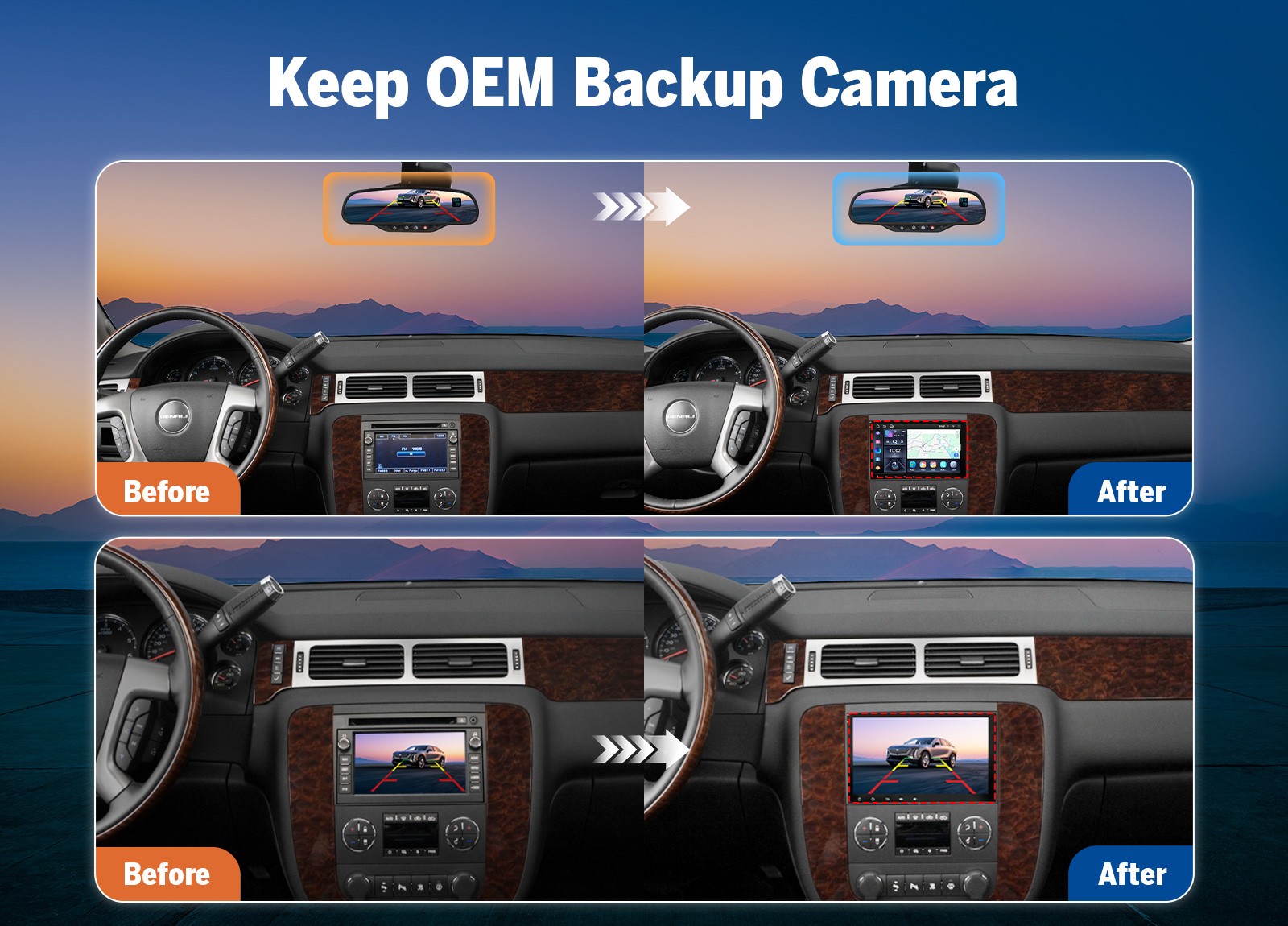 Eonon GMA13 8″ IPS Android 13 Car GPS Stereo Radio Head Unit For GMC Chevy Yukon
