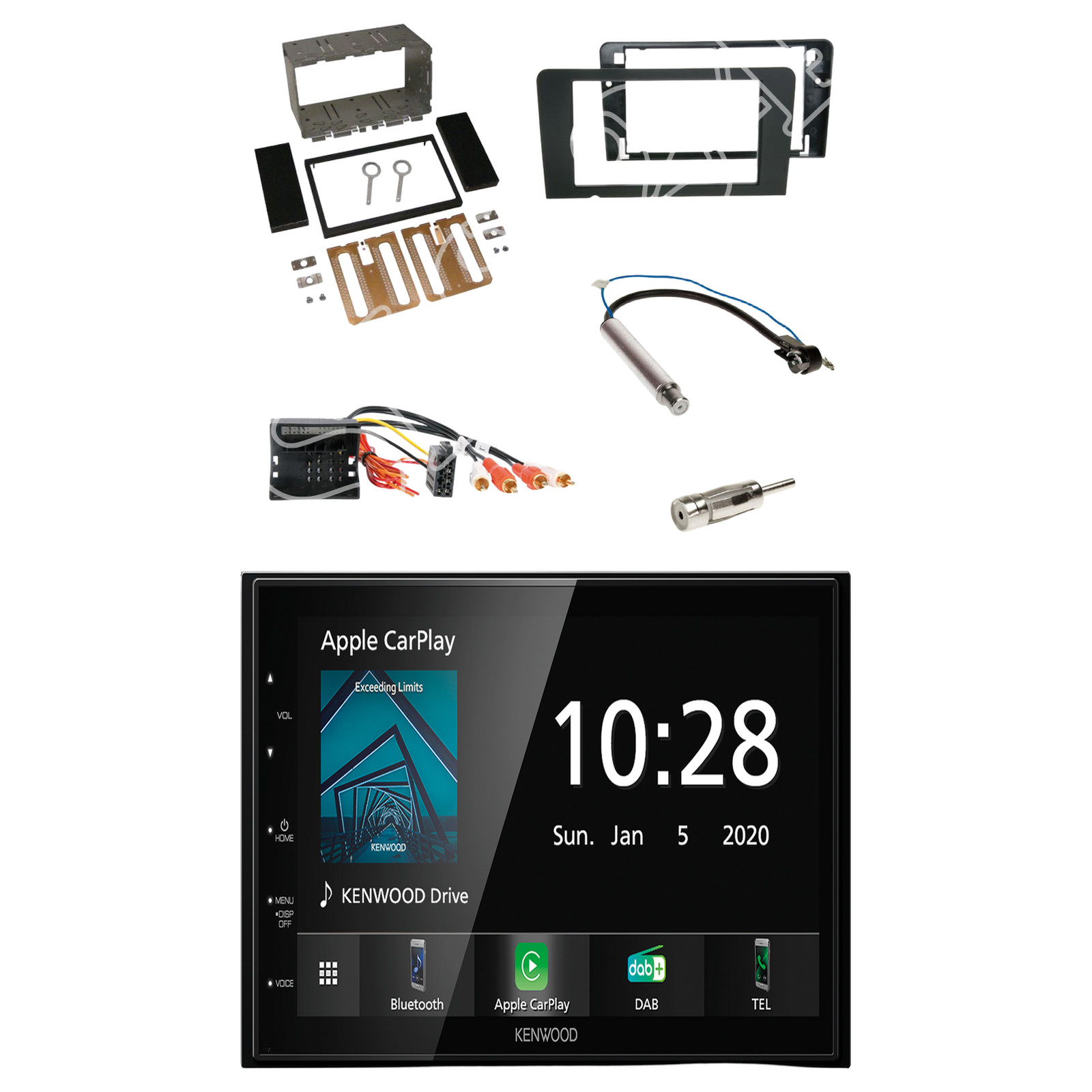 Kenwood DMX5020DABS Radio DAB Bluetooth with installation kit for Audi A3 (Type 8P)