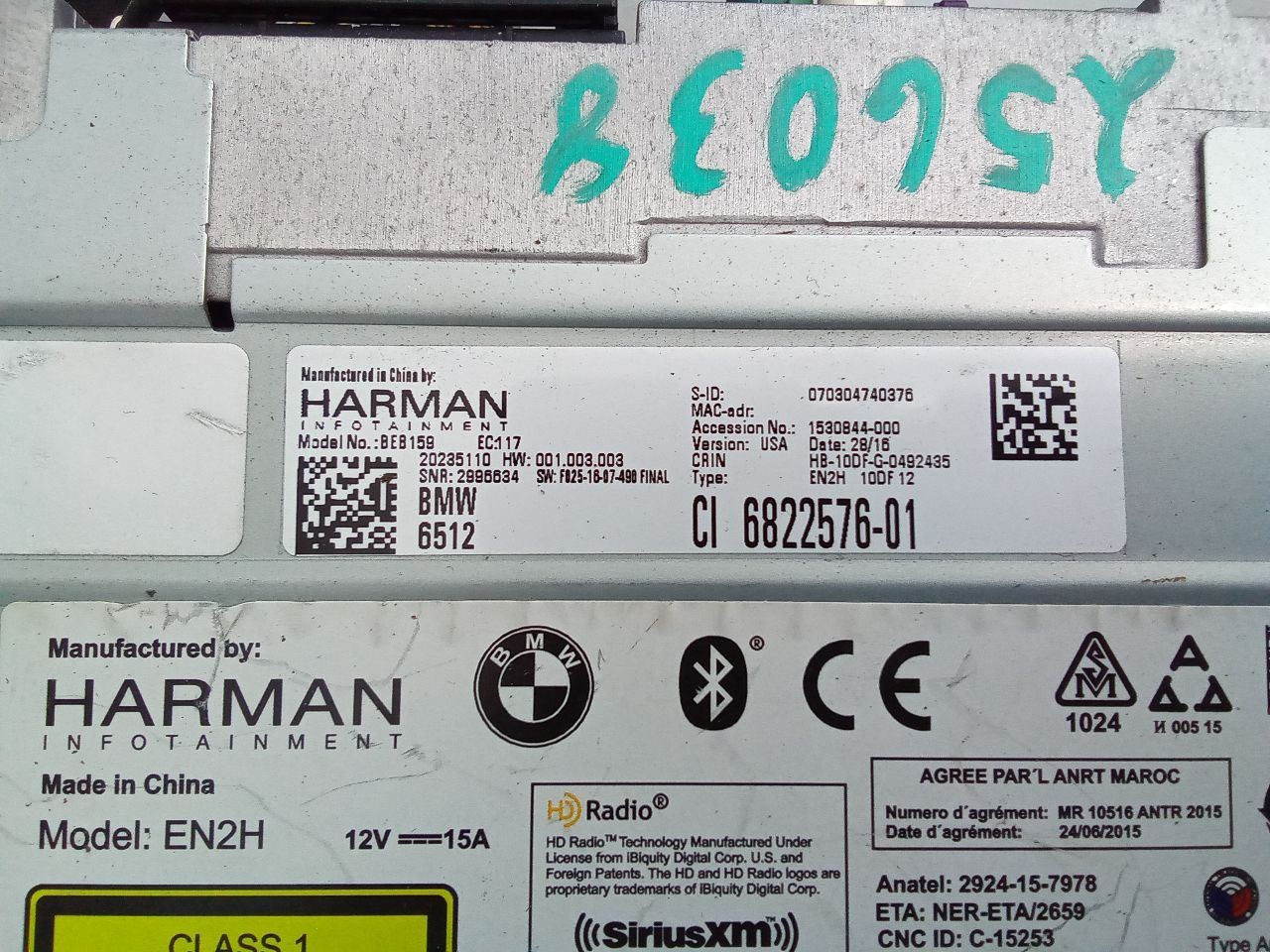 Audio Equipment Radio Am-fm-cd-receiver 1 Din Size Fits 15-18 BMW X4 830934