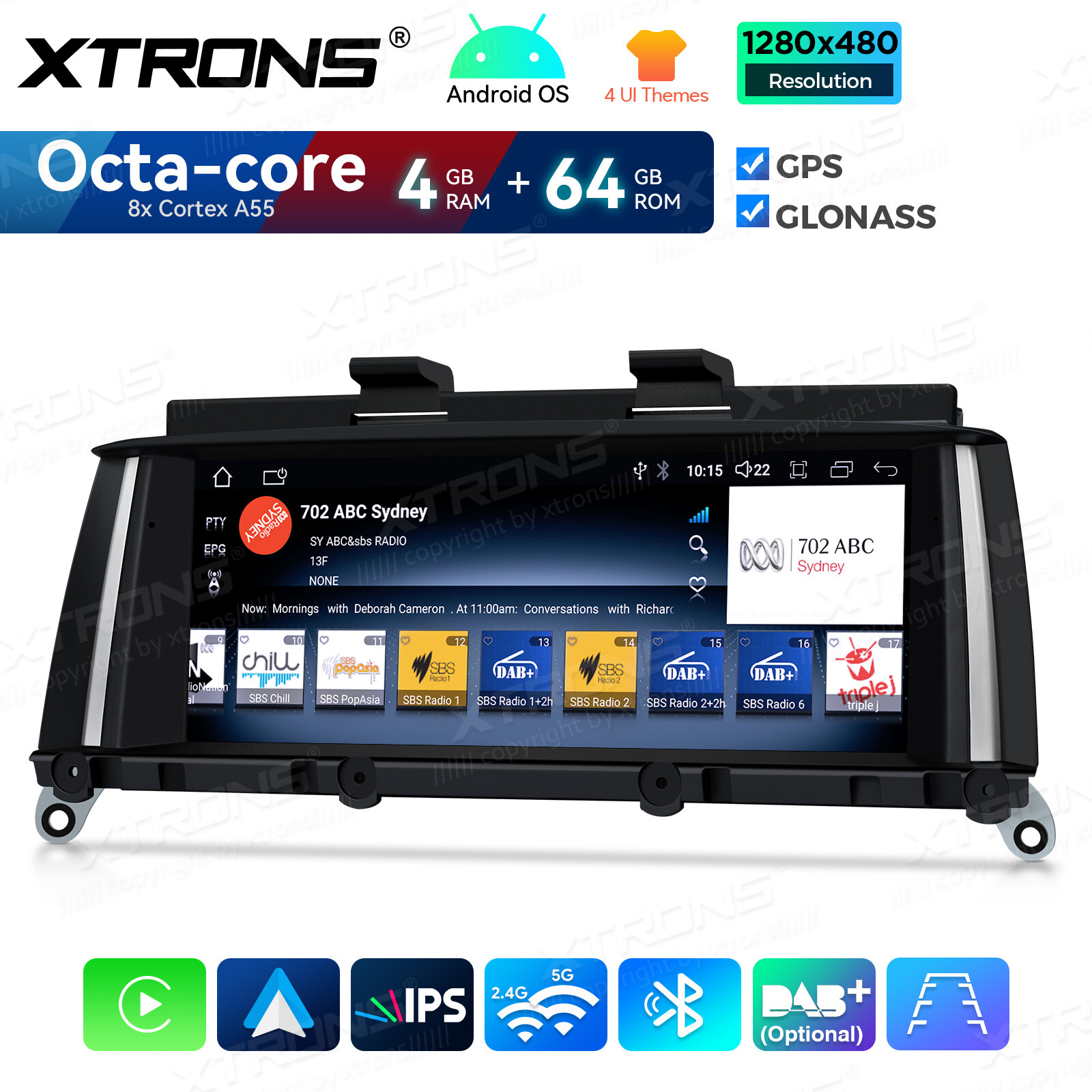 8.8″ Android 14 Car GPS Stereo 8Core 4+64GB CarPlay For BMW X3 F25 CIC 2011-2013
