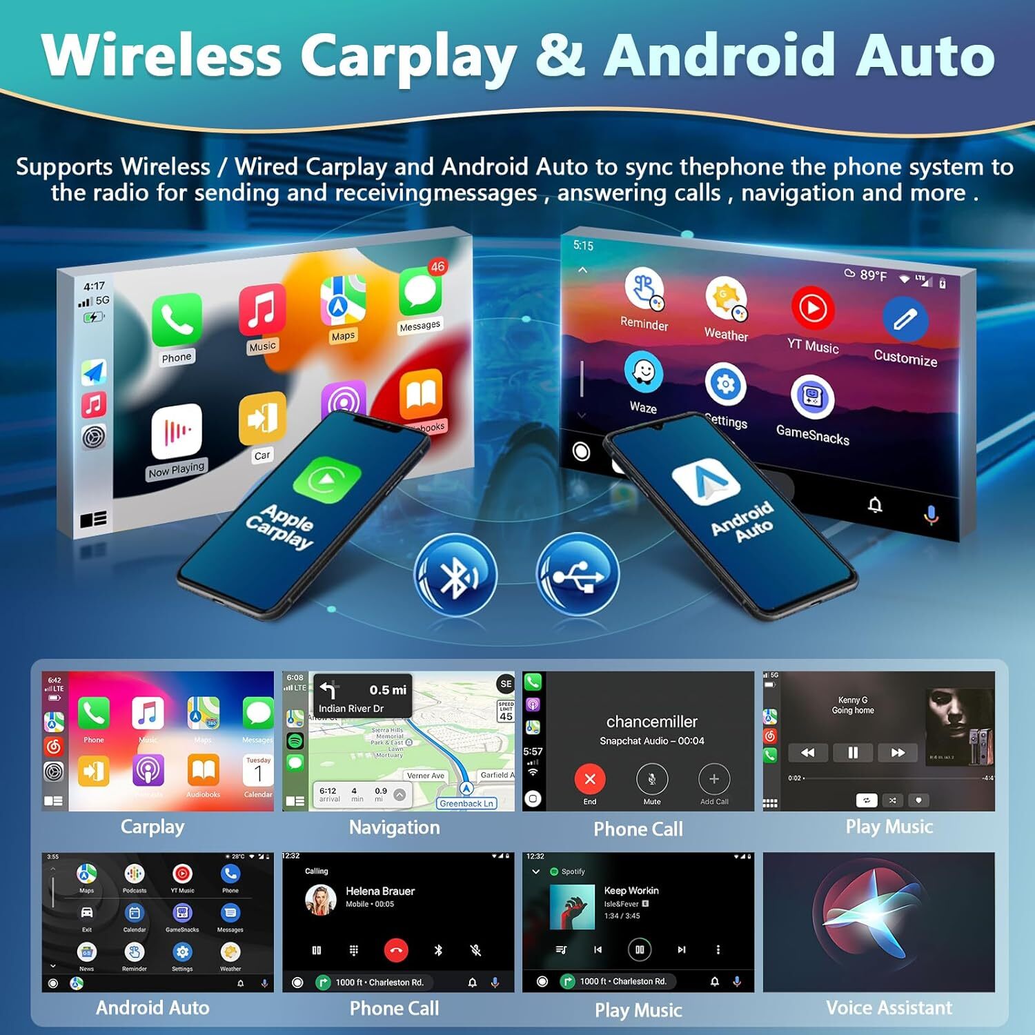 64G FOR 2006-2007 Jeep CommandeR Android13 CarPlay Car Stereo Radio GPS Navi