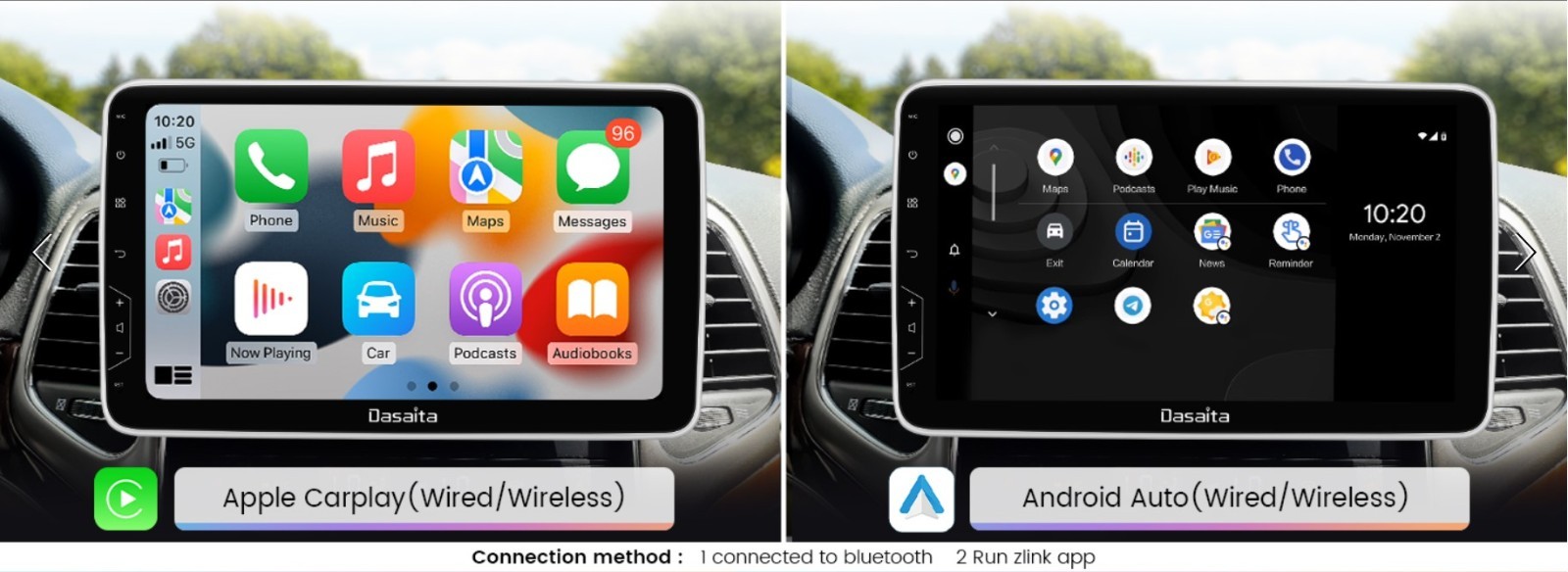 ANDROID HEADUNIT 10.2″ rotatable touch screen DIN 1 or 2 Android 9.0 Open Box