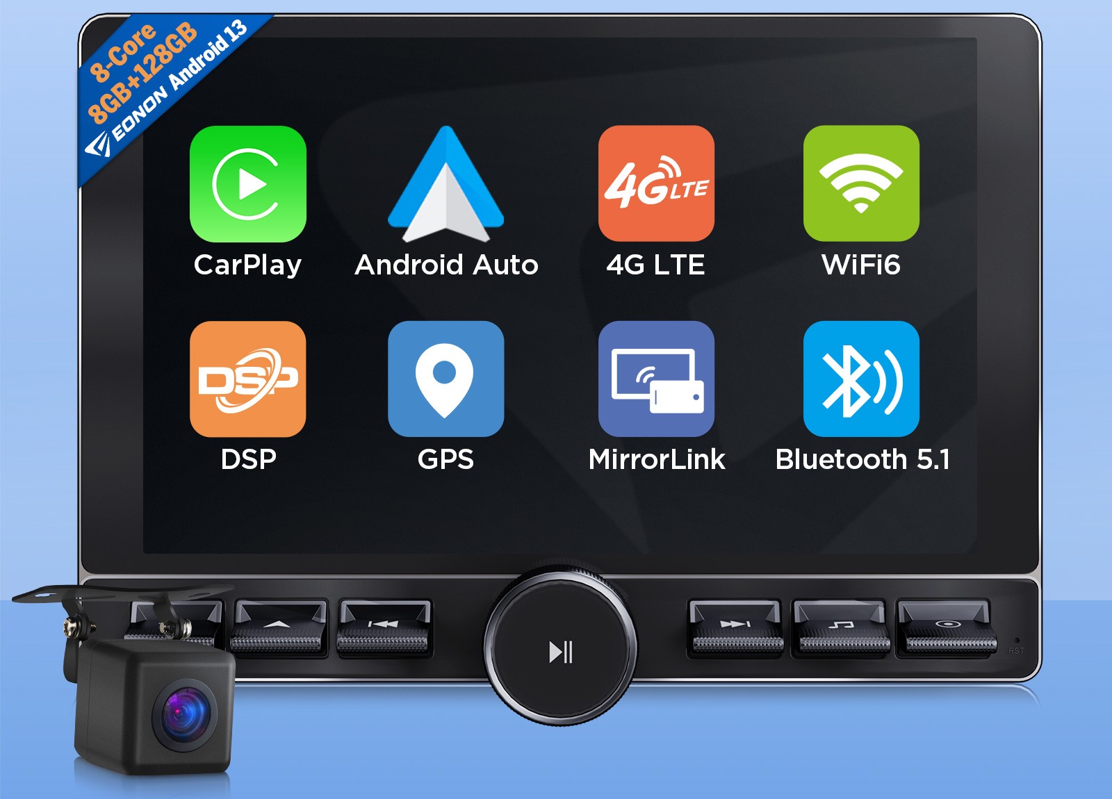 Eonon UX6K PRO MAX 10.1″ Android 13 8+128 Car Radio Stereo GPS CarPlay DSP 2 DIN