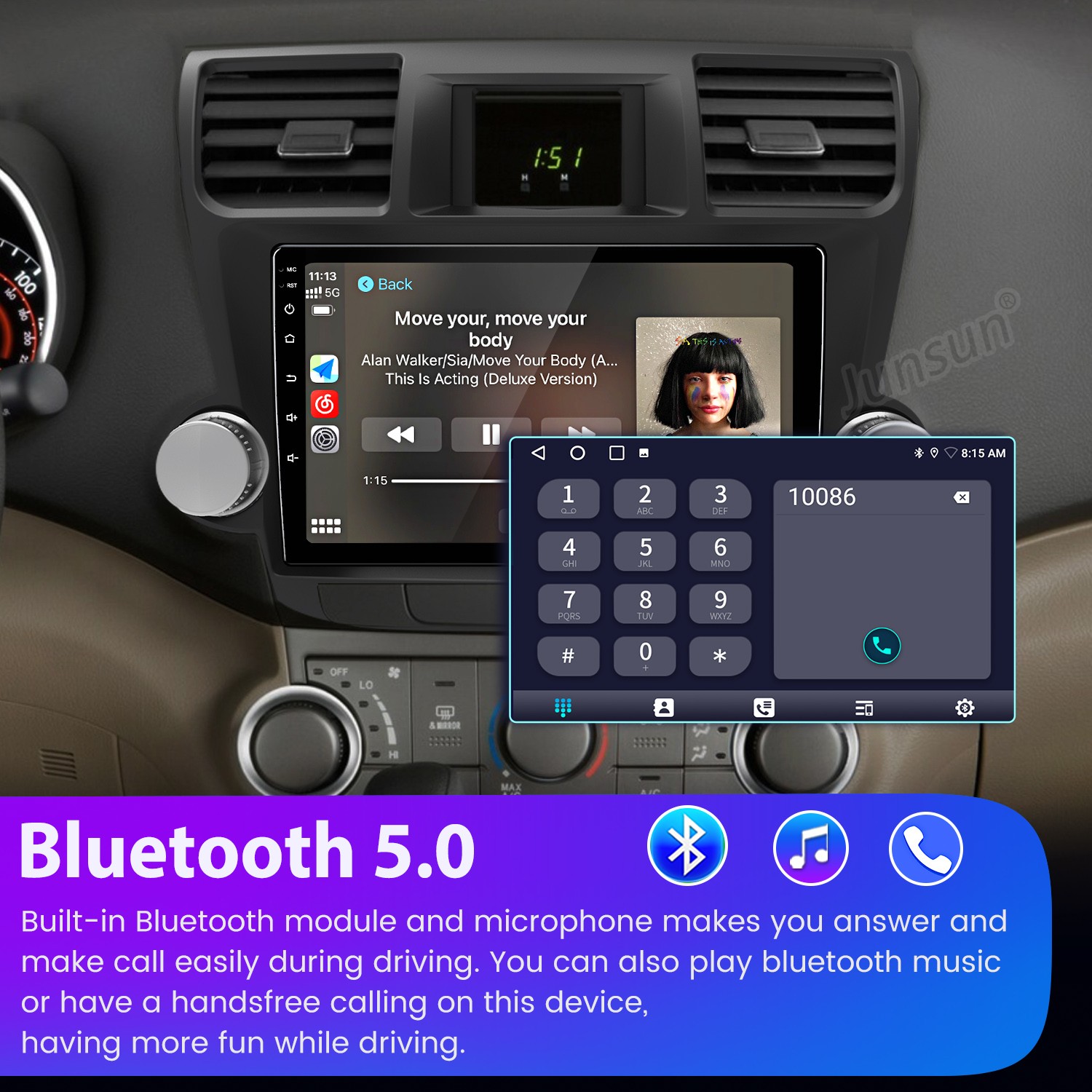 CarPlay 6+128G 8Core Android 14 For Toyota Highlander 09-13 Car Stereo Radio GPS