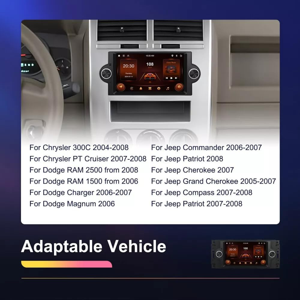4+64GB For 2006-2007 Dodge Charger Android 15 Navi CarPlay Car Stereo Radio GPS