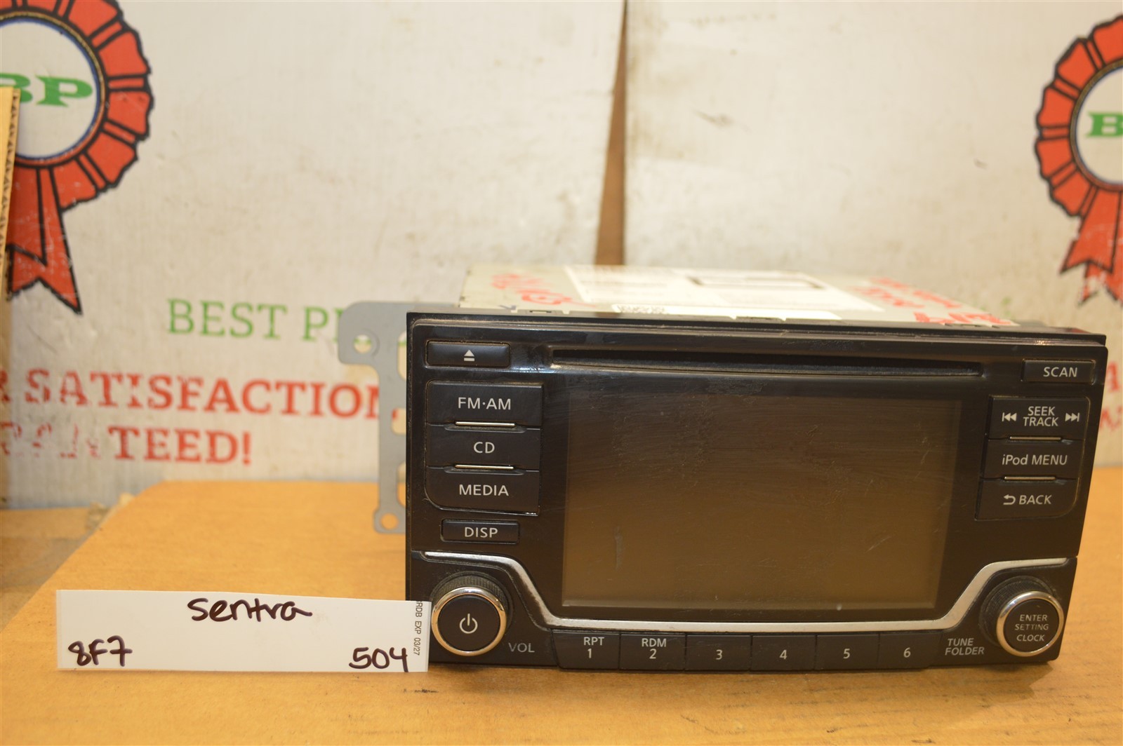 2018-19 Nissan Sentra Audio Radio Control Unit CD 281855UD0A Player 504-8F7