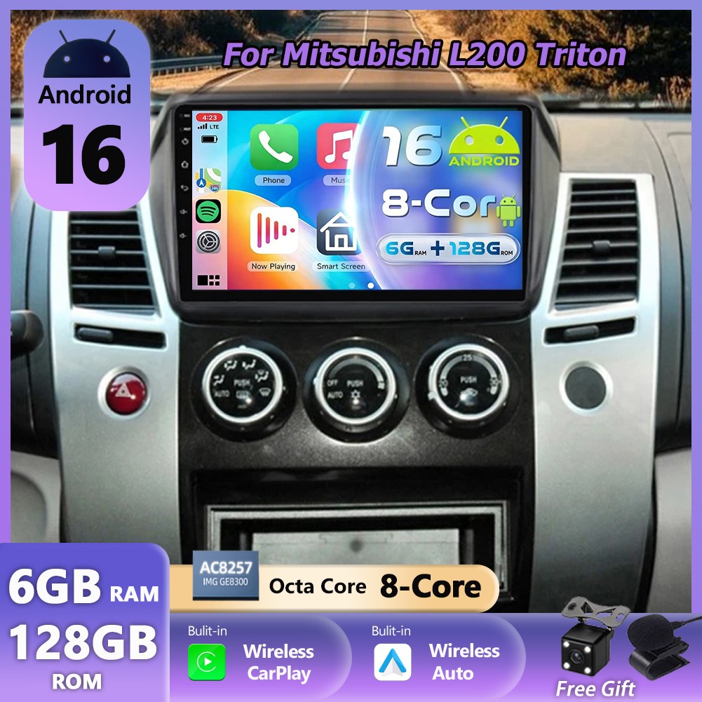 128GB Car Stereo For Mitsubishi Triton ML MN 2006-15 Android 16 GPS Navi CarPlay