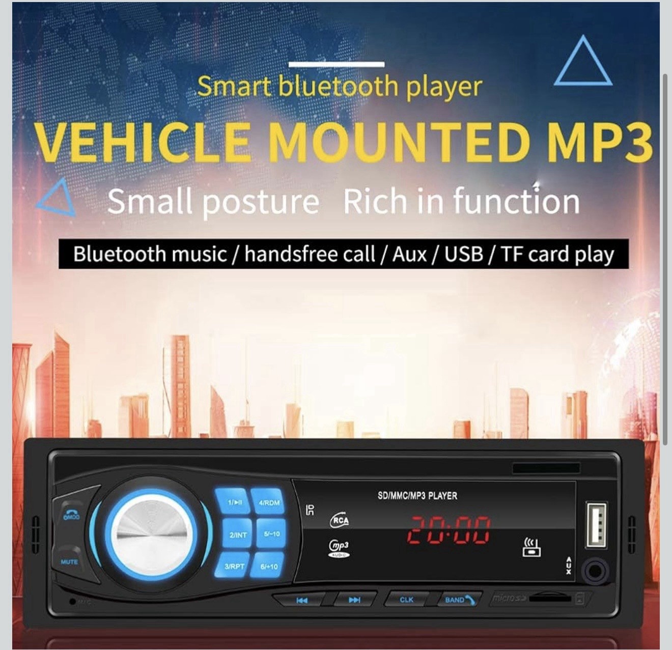 Car Radio and Video Adapter MP3 MP4 MP5 Player 1 Din Car DVD Player FM Radio Card