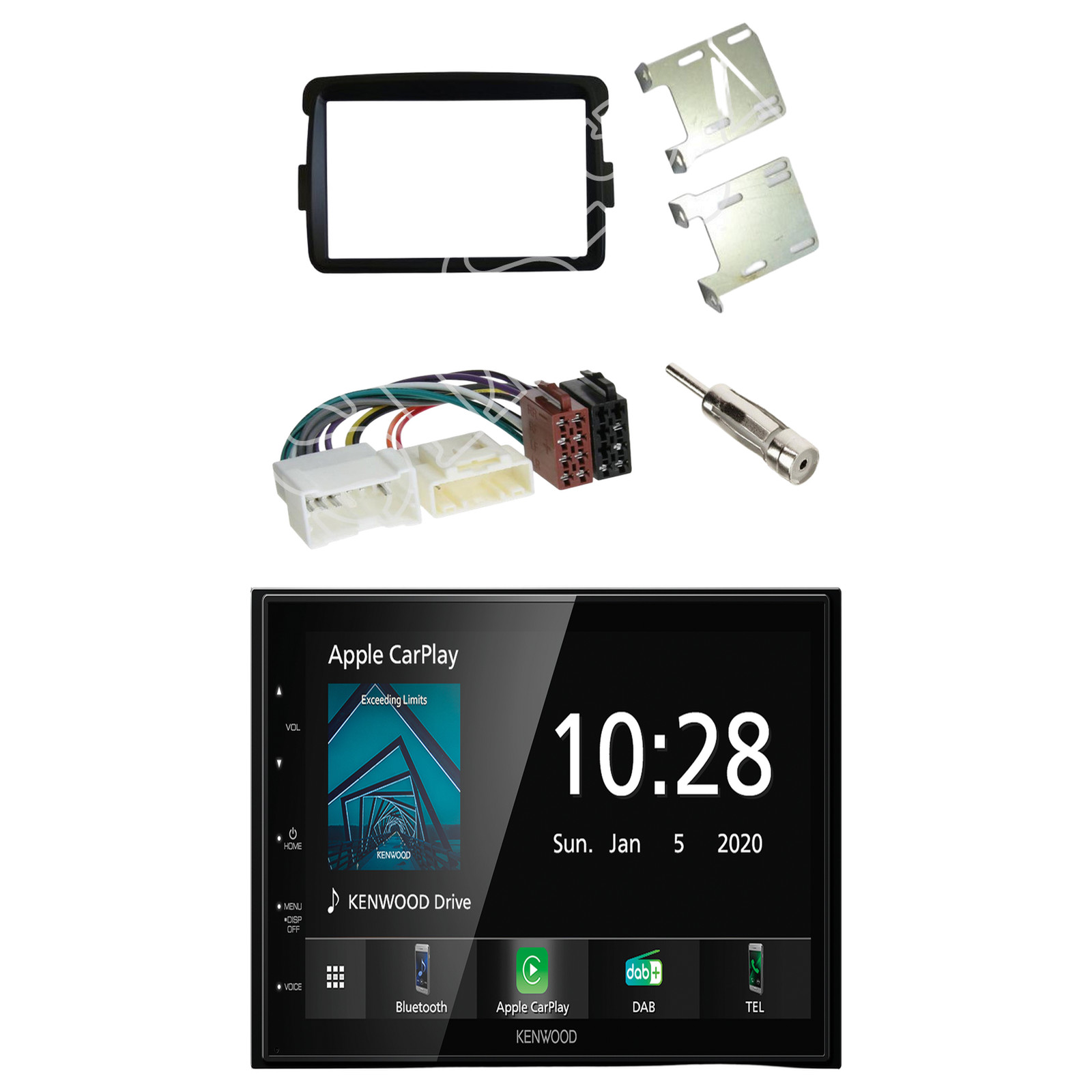 Kenwood DMX5020DABS Radio DAB with installation kit for Dacia Lodgy (2012-2015)