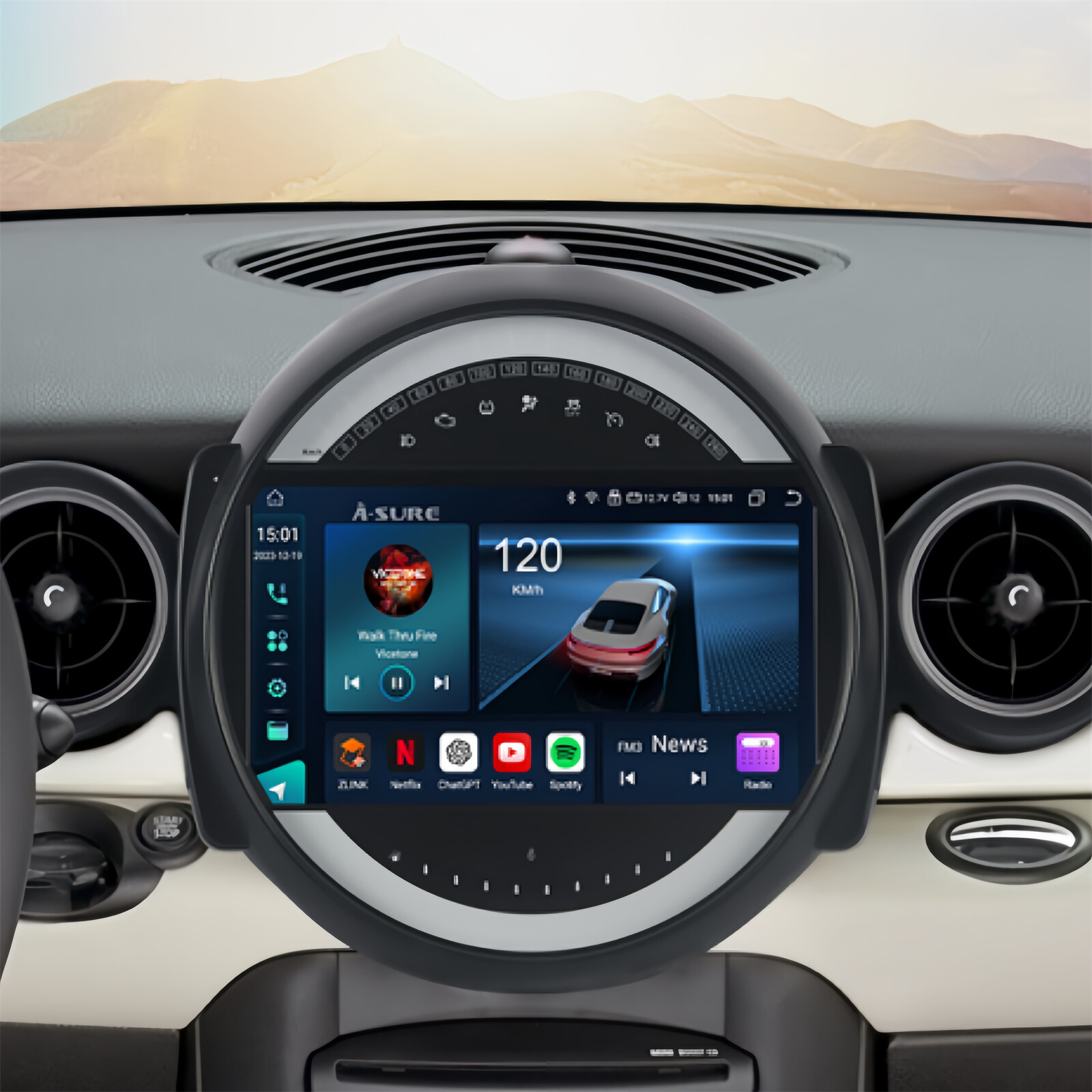 Android 13 Carplay Car Radio Stereo GPS For 2007-2014 BMW Mini Cooper R56 R60