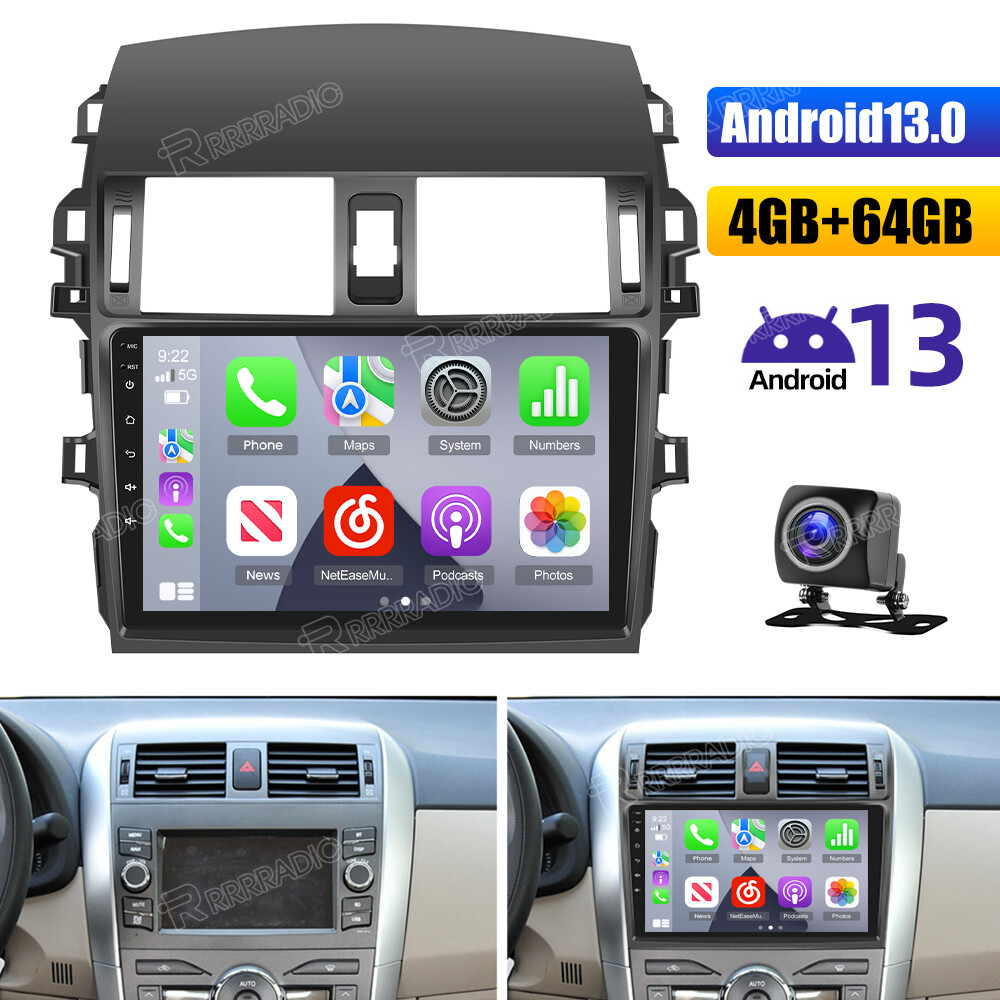 9″ For Toyota Corolla 2006-2013 Apple CarPlay Android 13 Car Stereo Radio 4+64GB
