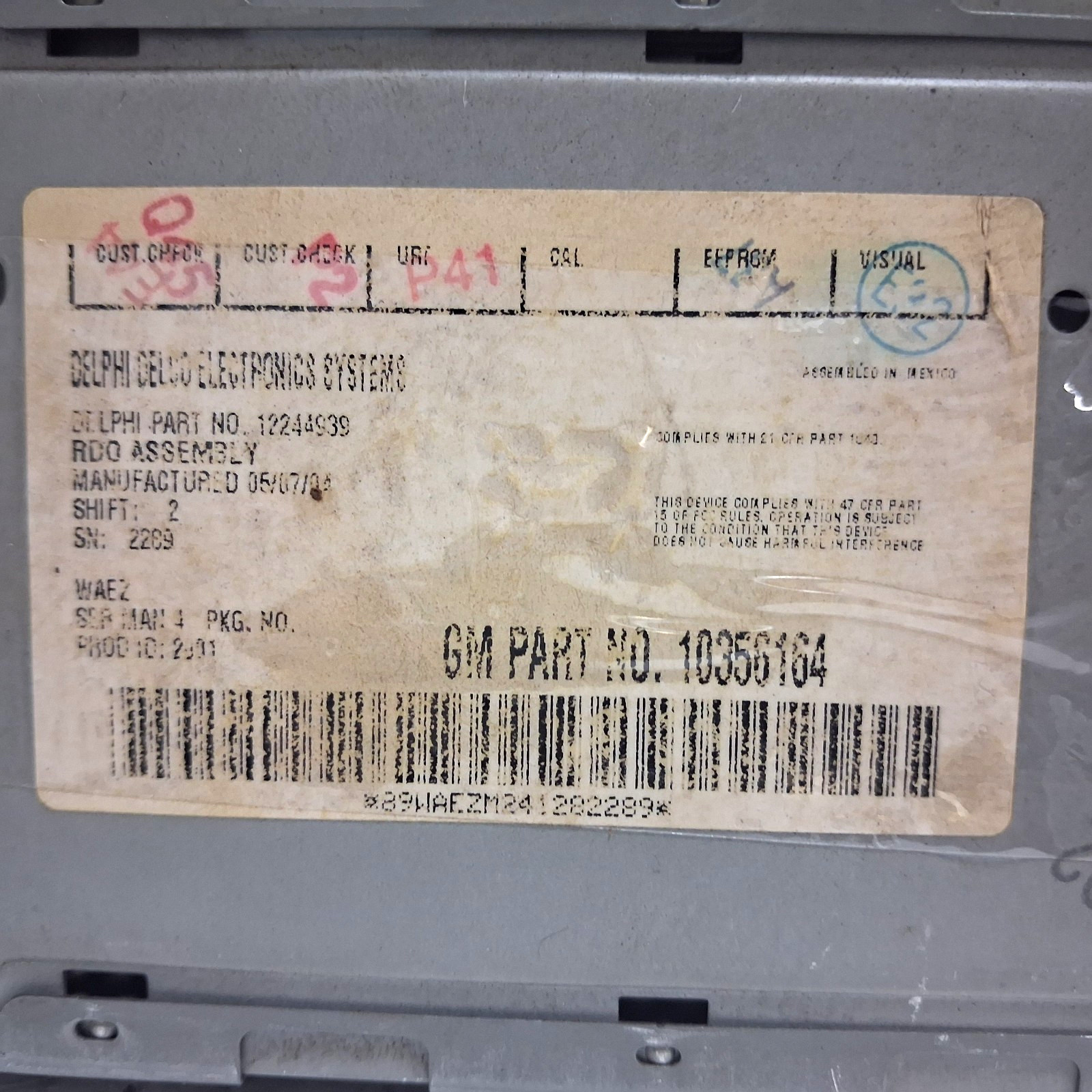 GM Truck & SUVs : 2003, 2004, 2005, OEM, AM/FM/CASSETTE/CD Radio Unit, #10356164