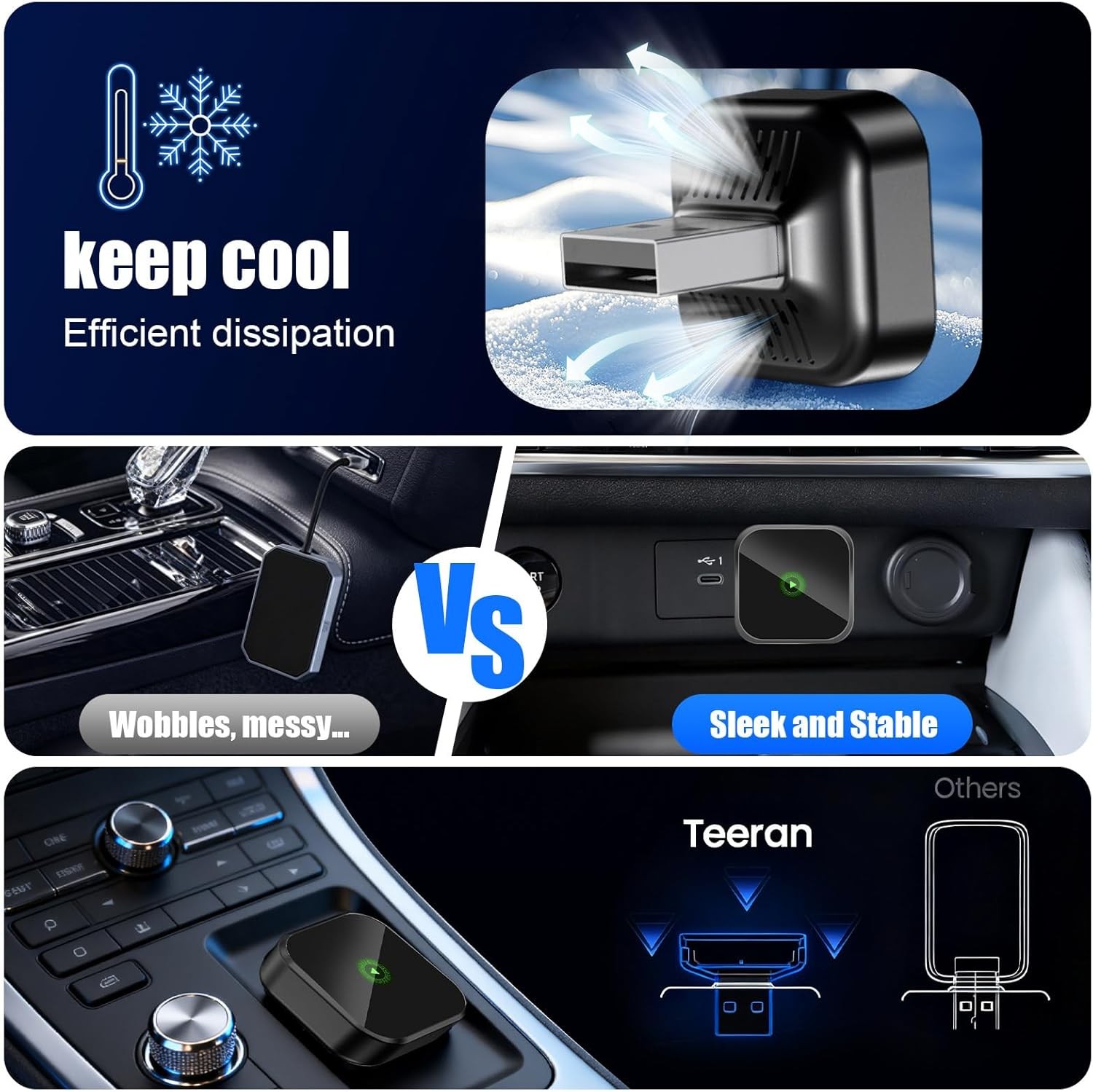 Wireless USB CarPlay Adapter Wireless Carplay Dongle For iPhone Apple Plug &Play