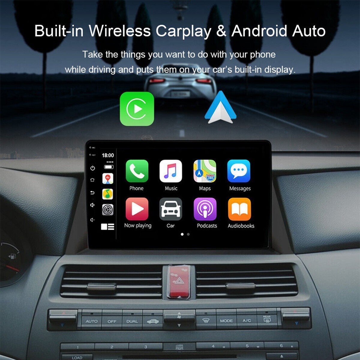 GPS Navi Car Radio Stereo Carplay For 2008-2012 Honda 8th Accord 4+64G 10in
