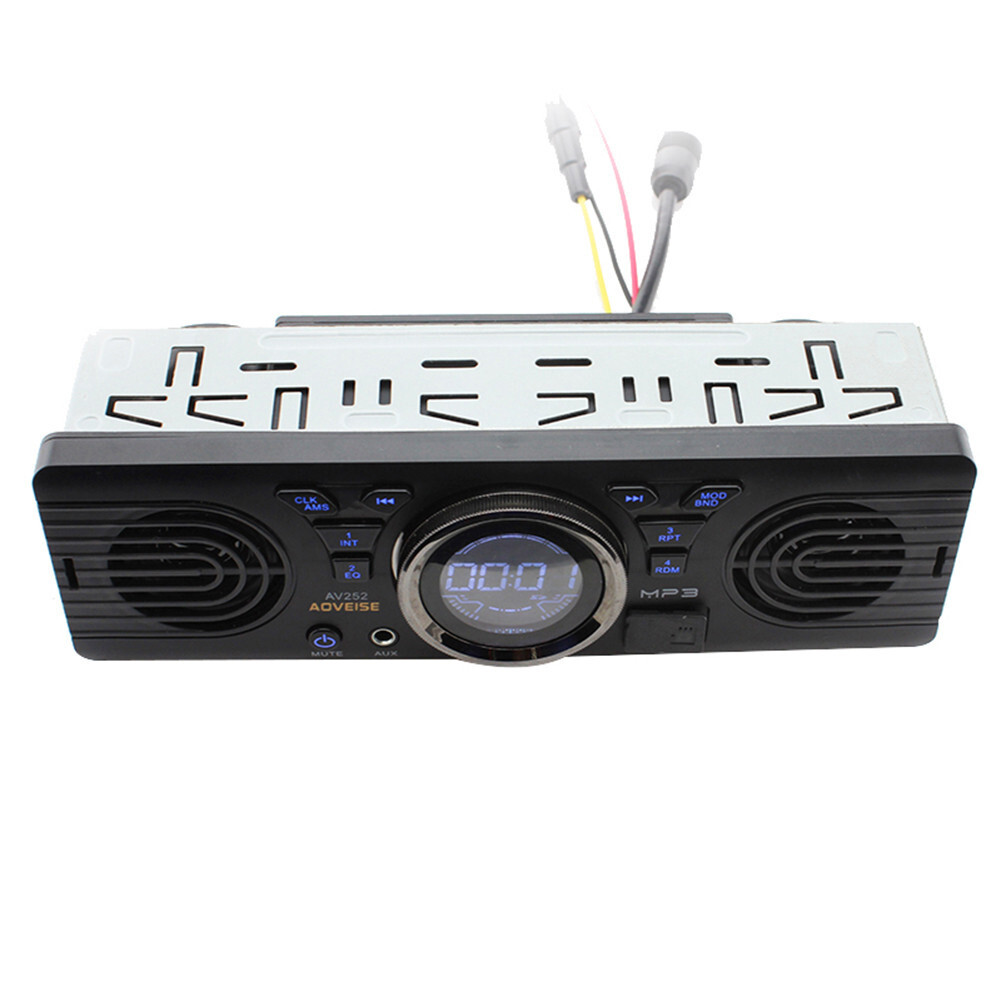 Car Radio Stereo Audio MP3 Player AUX Receiver Bluetooth FM Built-in 2 Speaker