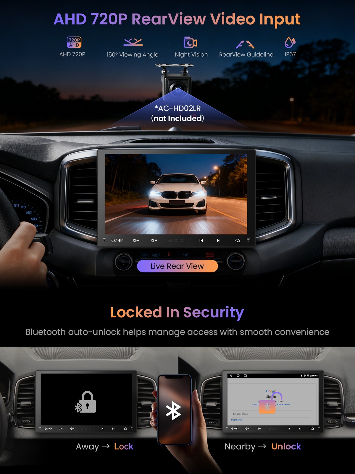 ATOTO A6 PF 9in 2DIN Car Stereo 2+32GB Wireless CarPlay & Android Auto 2BT WiFi