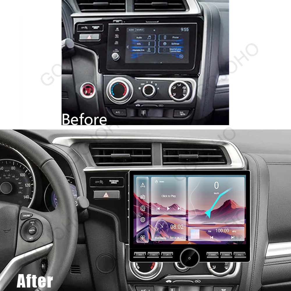 64GB Apple CarPlay Android 15 Car Stereo Radio Navi WIFI For Honda Fit 2014-2018