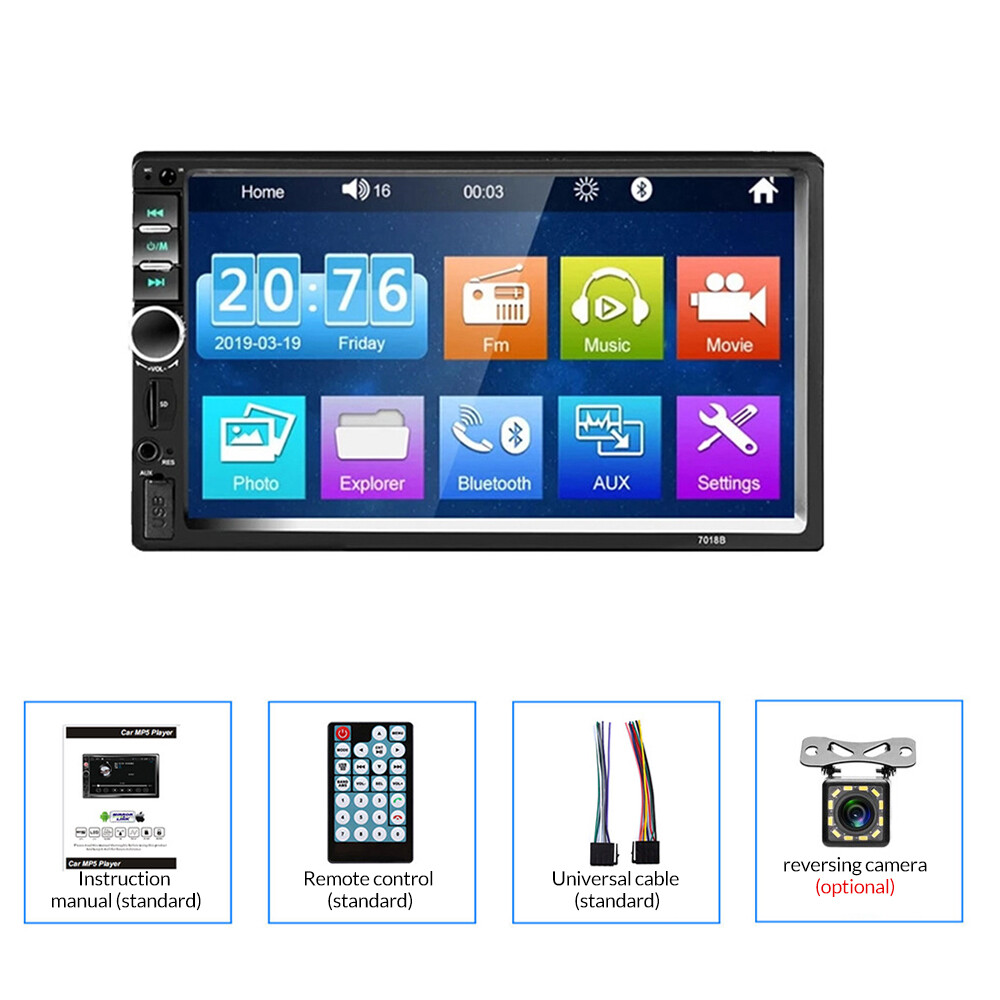 2 Din 7″ Car Stereo Mirrorlink-GPS Bluetooth Radio Car MP5 Player+Rear Camera