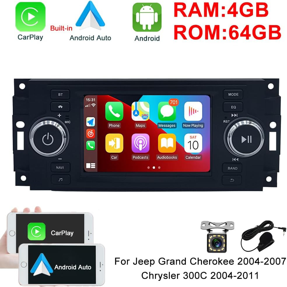 4+64GB For 2006-2007 Dodge Charger Android 15 Navi CarPlay Car Stereo Radio GPS