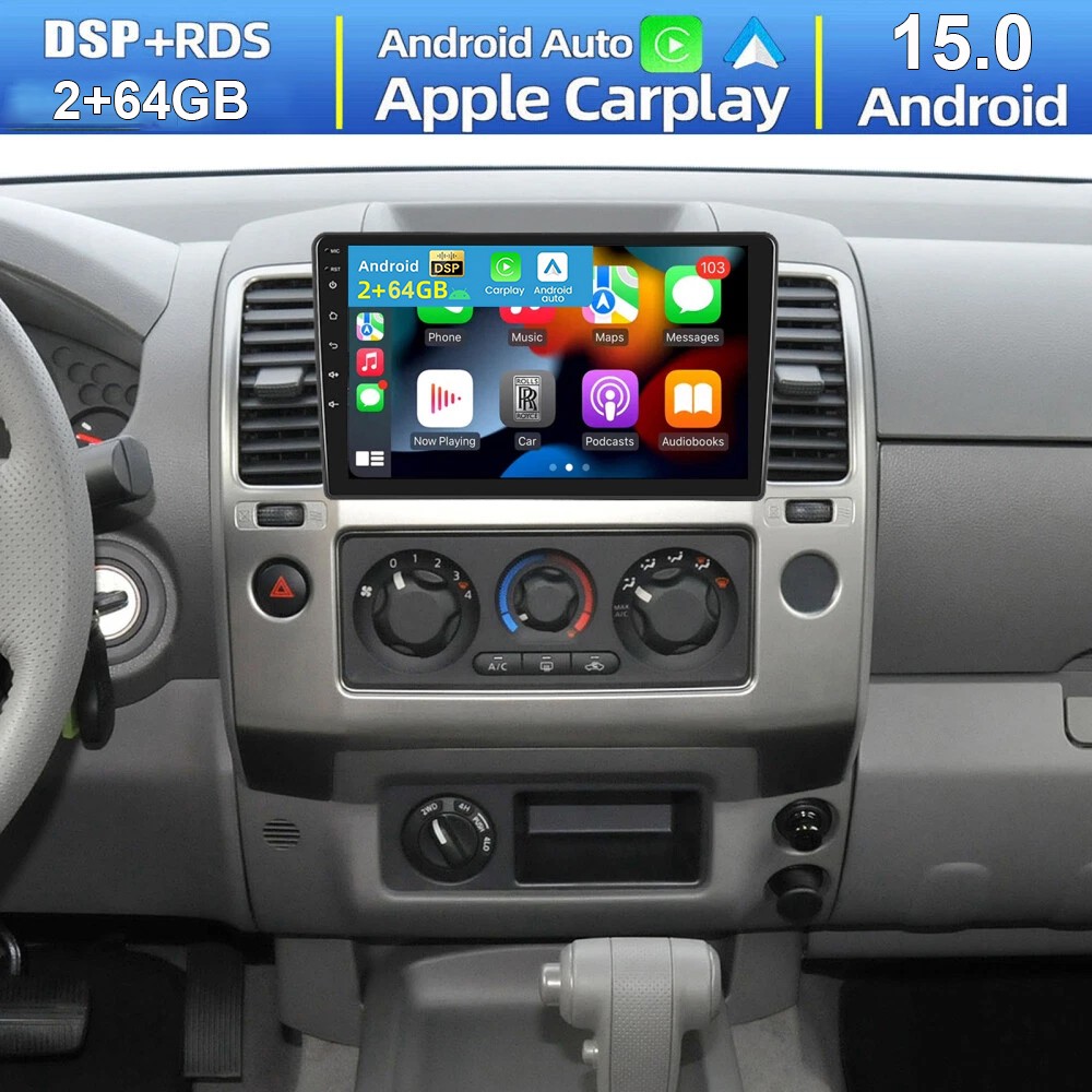 For Nissan Frontier 2005-2008 Android 15 Apple Carplay Car Stereo Radio GPS Navi