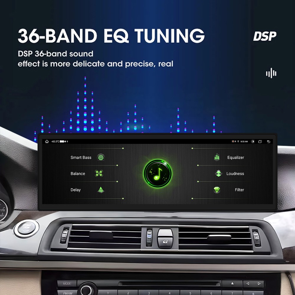 14.9” Android14 Display CarPlay BMW 5 Series F10 F11 CIC 2010 – 2012 G30 4G GPS