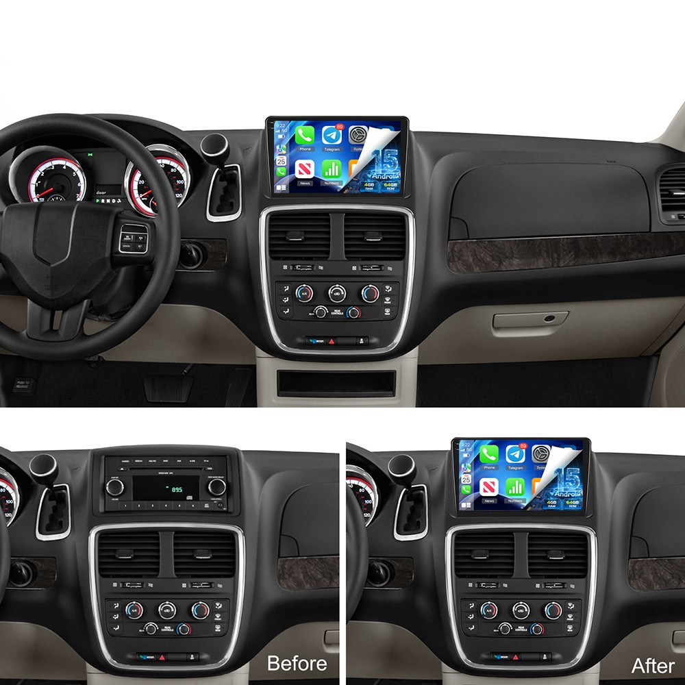 4+64GB Android 15 Car Radio Stereo For Dodge Grand Caravan 2011-2020 Carplay GPS