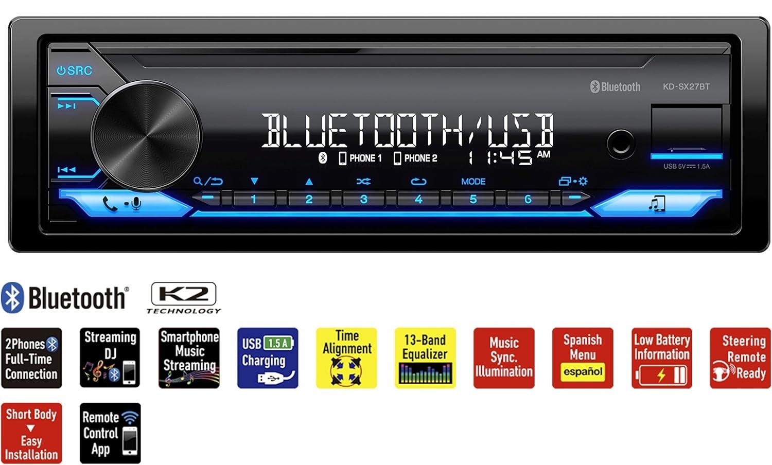 Receptor multimedia digital de 100 W, puerto USB para cargar dispositivos NUEVO