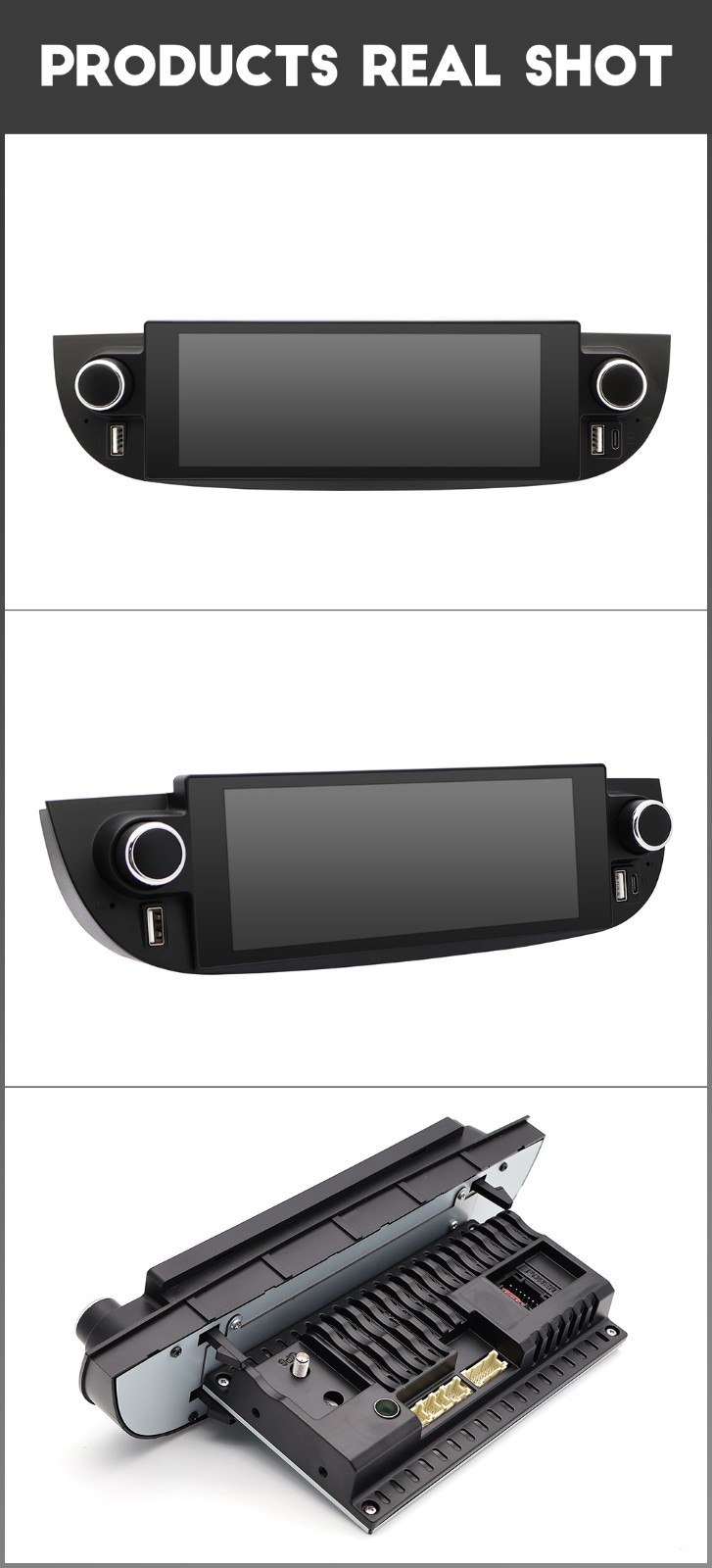 Car Radio Type-c For Fiat 500 2007 to 2015 Wireless CarPlay Android Auto GPS