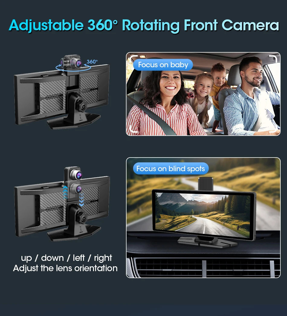 11.26″ 4K ADAS Dash Cam Display Wireless CarPlay Screen DVR Dual Recording Night