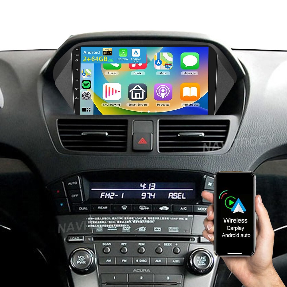 For 2007-2013 Acura MDX Apple Carplay Android 14 Car Stereo Radio GPS Navi 4+64G