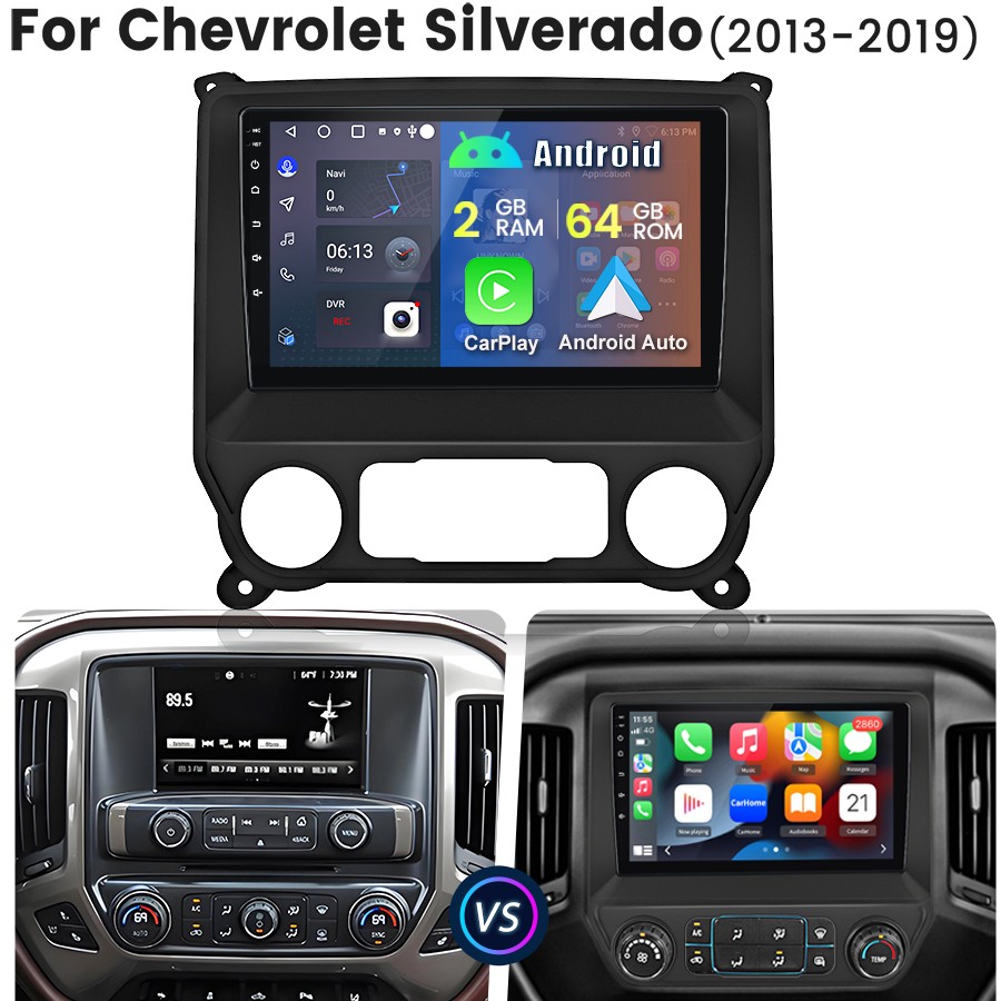 Fits 2014-2018 Chevrolet Silverado GMC Sierra Apple Carplay Android Radio GPS BT