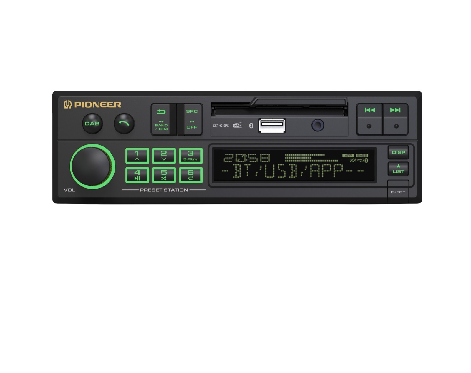 Pioneer SXT-C10PS – Retro Tape Deck Style BT DAB+ USB Aux Car Stereo IN STOCK
